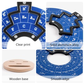 Circle of Fifths Wheel Guitar Accessories with Melody Chord Chart Music Theory Book, Progression Wheel for Musical Learning (Dark blue)