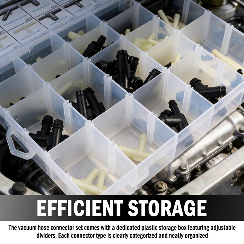 91PCS Car Vacuum Line Connectors Kit,Automotive Vacuum Hose Connector Assortment