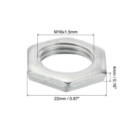 PATIKIL M16 x 1.5 Steel Hex Nuts, 30 Pack, Metric Thread, Galvanised Fittings, Nuts, Screw Bolts, Mounting Parts for Lamps, Machines, Repair, 4 mm Height