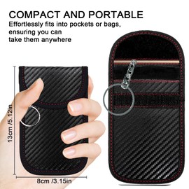 YUNYU Anti Theft Faraday Pouch for Car Keys, A Pack of 2 Faraday Bags for Key Fob, Car Key Signal Blocker Case for Car Security, Anti-Theft Remote Entry Keyless Fobs Protection