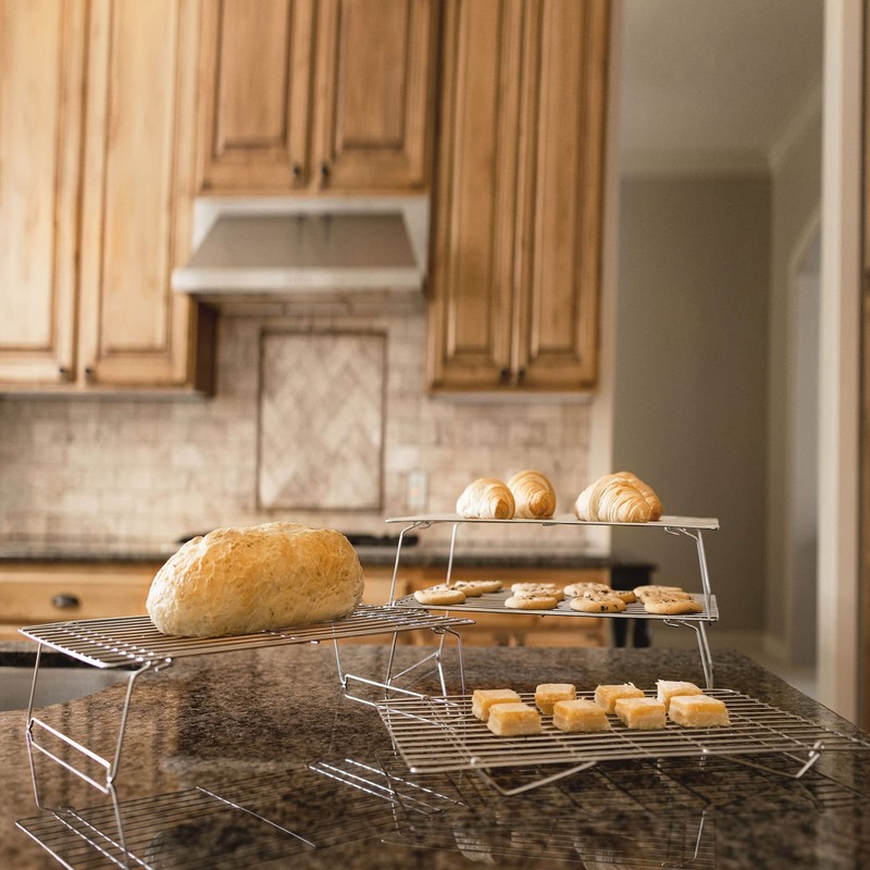 KITCHENATICS 4-Tier Stackable Cooling Racks for Baking, 100% Stainless Steel