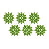 12pk Glitter Snowflake Hanging Decorations, Christmas Tree Snowflake Baubles/Ornaments (Lime