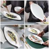 Cabilock Fish Shaped Plate, 31cm Ceramic Fish Dish Dinner Serving