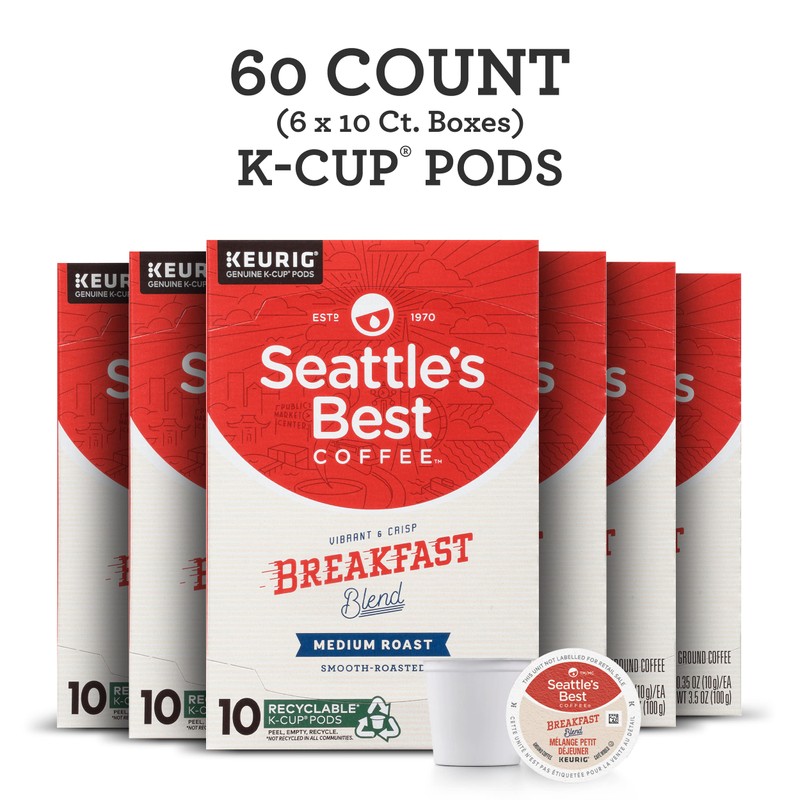 Seattle's Best Coffee Breakfast Blend Medium Roast K-Cup Pods |10