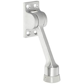 Rockwood 461.26D Brass Kick Down Door Stop, #8 X 3/4" OH SMS Fastener, 3-5/8" Projection, 2-1/4" Base Width x 1-1/4" Base Length, Satin Chrome Plated Finish