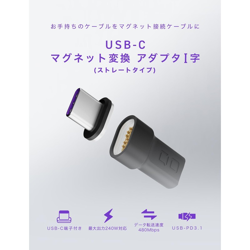 CIO USB-C Straight to Magnetic Converter Adapter