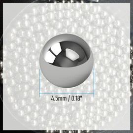 FOCMKEAS 50 PCS 4.5 mm/0.18" Bearing Balls 304 Stainless Steel Solid Ball Bearing G100 Precision Ball