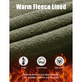 FREE SOLDIER Men's Fleece Lined Outdoor Cargo Hiking Pants Water Repellent Softshell Snow Ski Pants with Zipper Pockets (Army Green 32W x 30L)