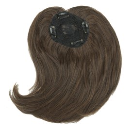 IMISSU Long Clip-In Toupee Hairpiece Extension Toupee Topper Wiglet Top Thin Hair for Light Hair Loss Volume (Mixed Brown)