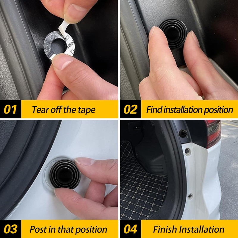 Flygun 20 PCS Car Door Shock Absorbing Gasket, 1.18" Door