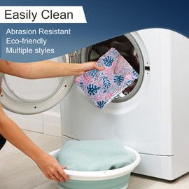 VEGXPET Foldable Reusable Shopping Bags 8Pack, Stylish Foldable Shopping Totes With Handles, Practical Use Ideal For Storage, Travel & Beach