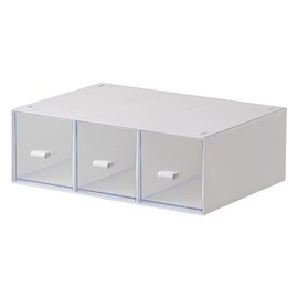 AIMALL Compact Drawer Storage Organizer, Clear Plastic Desktop Box, 9" x 6.5" x 3.1", Ideal for Cosmetics, Jewelry, & Stationery