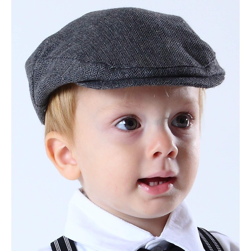 mintgreen Newborn Herringbone Newsboy Cap, black