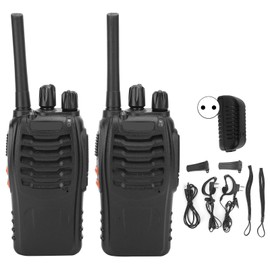 2pcs Walkie Talkie for Baofeng BF‑888H 400‑470MHz 16CH USB Charging Portable Walkie TalkieEU Plug