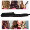 Electric Hair Straightener Comb Anti Scald Beard Straightener Brush (Black