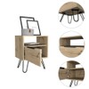 FM FURNITURE Vienna Contemporary Bedroom Nightstand with Cabinet and Hairpin