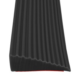 Rampa de umbral de elevación de 0.6 pulgadas, rampa de umbral de goma antideslizante, tira de transición para puerta interior o exterior, baño, silla de ruedas (negro)