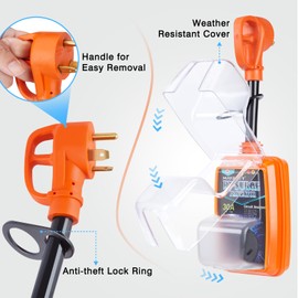 Maypott Maypott 30 Amp RV Surge Protector with 50A to 30A Conversion Adapter - Full Circuit Analysis, Waterproof Cover, and Enhanced Safety for Power Protection in RVs, Campers, and Trailers