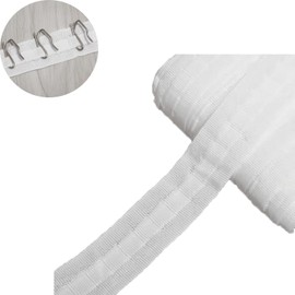 ArrErr Curtain Narrow Header Tape with Strings 30Mx3CM Pull Cord Pleat Cloth Heading Belt Linings for Curtains Top Hook Hanger Home Decor Project Craft Pleater