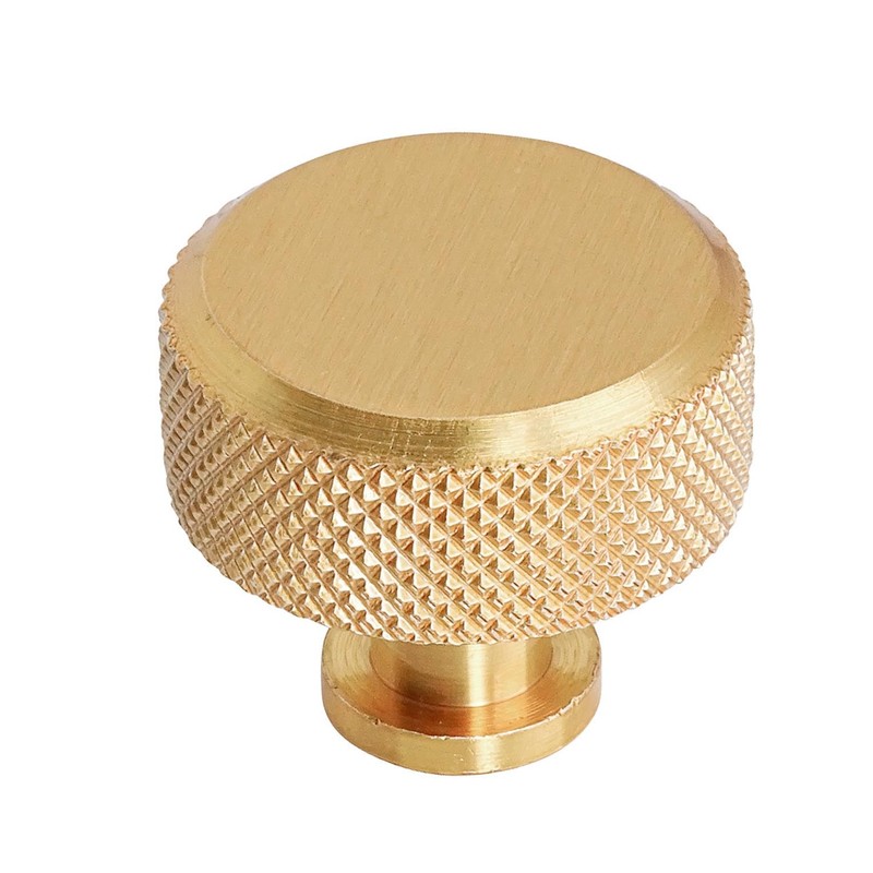 Decoranddecor Amelia Knurled 35mm Round Kitchen Cabinet Furniture Knobs Aluminium