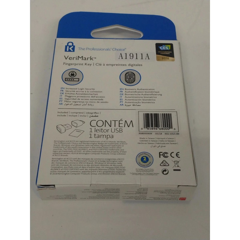 ‎Kensington NEW ‎Kensington K68000WW VeriMark USB Biometric Fingerprint Key in