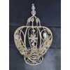 Crown Shaped Christmas Tree Topper, 30x20cm Champagne Gold Metal filigree,