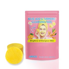 40 Pads Turmeric Kojic Acid Pads, GCVSE Turmeric Exfoliating Pads - Balance Skin Oil and Water, Fades Dark Spots, Skin Moisturizing & Lightenin