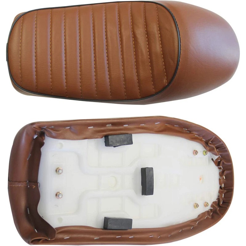 Dreamizer Motorcycle Retro Brown Cafe Racer Seat Hump Saddle For