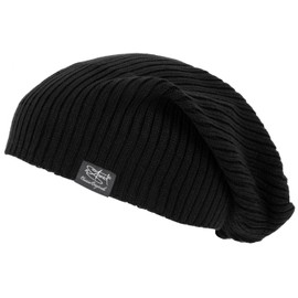 2Stoned Santa Monica Long Beanie Hat Length 31 cm in 3 Colours for Women, Men and Children, black