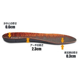 SOFSOLE 22097 gry/org Athletic (Ergonomic, Shock-Absorbing Insole) Deodorizing, Antibacterial, Adjustable Size, Thin Design, Unisex, S Size: Shoe Size 9.1 - 9.6 inches (23 - 24.5 cm)