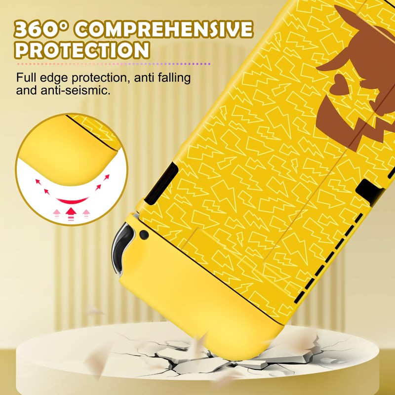 DLseego Protective Case for Switch OLED,Slim Soft Dockable Protective Shell