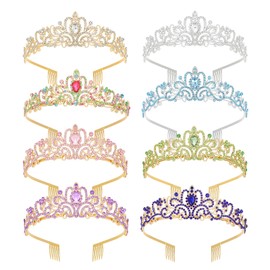 Jaciya Tiara Crowns for Women Princess Tiaras Multicolor Queen Crowns with Combs for Birthday Wedding Prom Halloween Costume