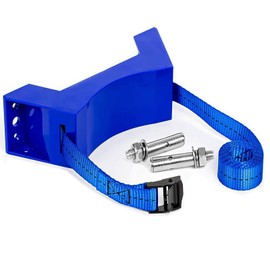 Cylinder Wall Mounted Bracket Propane Tank Holder with 59 Inch Strap and SUS 304 Screws Durable ABS Nitrogen Tank Holder Bracket (Blue)