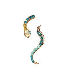 Inilbran Boho Crystal Snake Ear Jacket Earrings Gold Rhinestone Snake Front Back Earrings Blue Crystal Snake Dangle Earrings Sparkling CZ Snake Jacket Earrings Jewellery for Women, Crystal