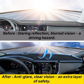 WBLATP Dash Cover Mat for Subaru Outback 2020 2021 2022 2023 2024 2025 with Dust Brush Non-Slip Dashboard Cover Mat Center Console Sunshield Protector Pad Interior Accessories