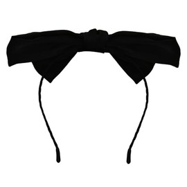 Guqqeuc Black Bow Headband for Women Girls Silk Bows Hairband for Girls Top Bows Hair Hoop Bowknot Head Bands for Thick Thin Hair Styling Accessories for Party Supplies