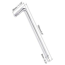 TA-VIGOR 1/4" Drive L Shape Extension Bar Wrench, 6 Inch Socket Breaker Bar Tool, CR-V Chrome Vanadium Steel with Secure Spring Ball, Long Handle for Tight Spots, DIY and Auto Repair