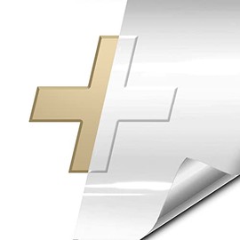 VViViD Auto Emblem Vinyl Wrap, Gloss White, Compatible with Chevy Bowtie Logo, 11.8 Inches x 4 Inches Sheets (x2)