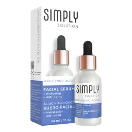 Simply Solution · Ácido Hialurónico 2% Suero Facial Momento de aplicación Día/Noche Tipo de piel Todo tipo de piel