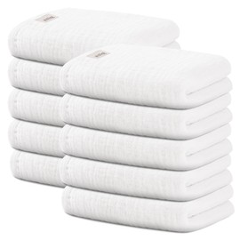 Wimist 10 Pack Baby Washcloths, Baby Muslin Washcloths, Wash Cloths for Baby, Baby Face Cloths, Suitable for Newborns, Children, 10 x 10 inches (White)