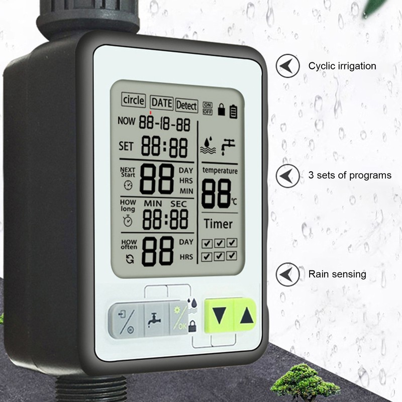 Watering Timer Automatic 3 Modes Rain Sensing Sprinkler Timer for