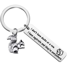 SEIRAA Squirrels Jewelry Gift for Squirrels Lover I don't Have Ducks Or a Row I Have Squirrels Keychain Gift for Friends (squirrels are everywhere keychain)