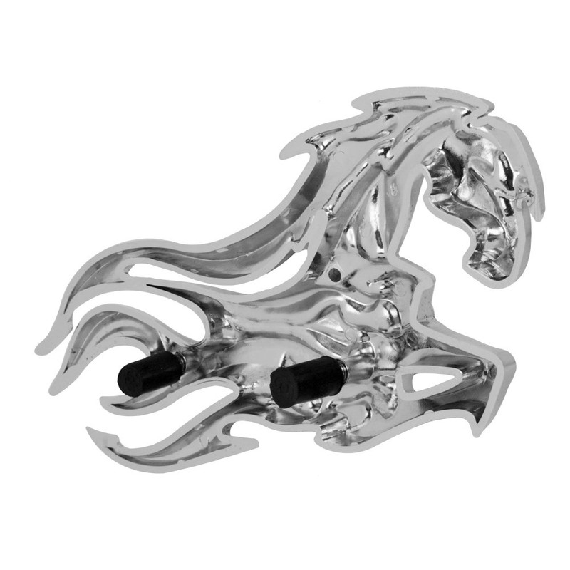 Grand General 90191 Chrome Plastic 'Flamed Horse' Mud Flap Cut-Out