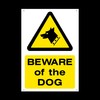 Beware of the dog Plastic Sign with 4 Pre-Drilled Holes