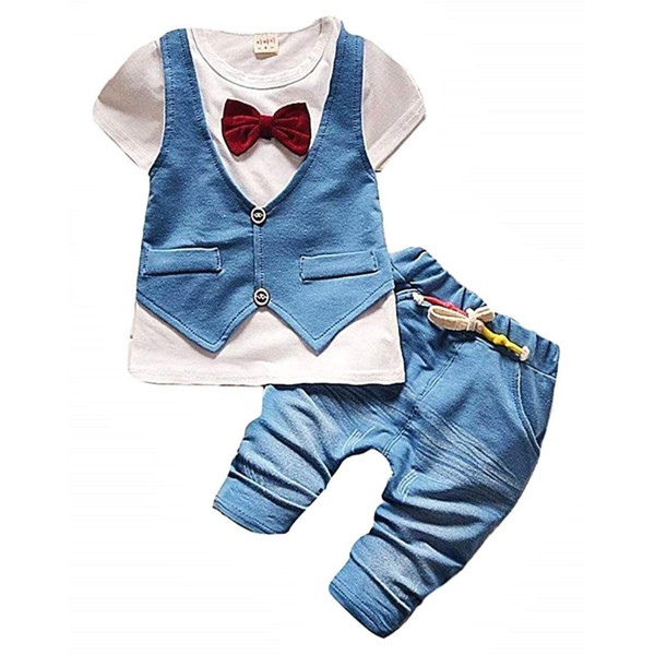 Spring summer baby outfit - elegant - bow tie -