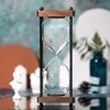 Large Fillable Hourglass Timer, Empty Hourglass Decorative Wooden Sandglass Clear