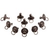10Pcs 0.94"x 0.59" Antique Copper Lion Head Pull Handle Ring