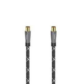 Hama Coaxial Aerial Cable 10 m Long 120 dB (Coaxial Male to Female Coaxial Cable HD TV, 8K, for Connecting Antenna Socket to TV or Receiver, Metal Housing, Reinforced Cable Sheath, 75 Ohm)