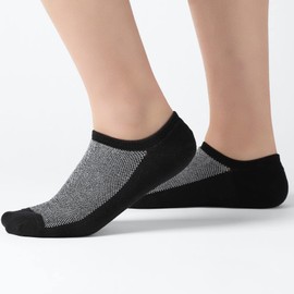 YANGTE Trainer Socks for Men - Mens Ankle Socks - Black 6 Pairs Running Walking No Show Invisible Breathable Multipack