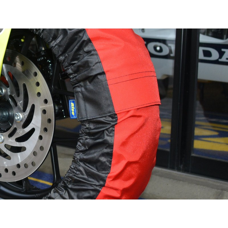 Rise 12インチ タイヤ保護カバー（まもる君）レッド/ブラック 前後セット アクリルカラーコーティング(UVカット・撥水・防水加工) クルッと巻いてピタッの簡単装着